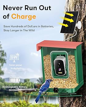 iPhone - onebird Amazon.com: Metal Smart Bird Feeder with Camera – Solar